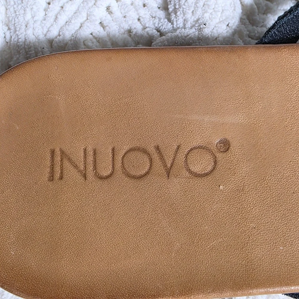 Free People Inuovo Leather Strappy Rhinestone Flat Thong Sandals Women‎ 41 10